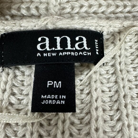 Ana Women's Petite Acrylic Knit Open Cardigan Sweater With Pockets Size PM - Picture 3 of 4